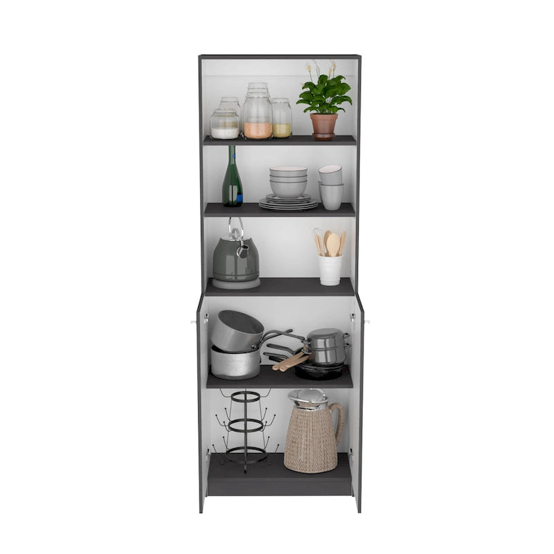 67 Wide 5-Shelf Double Cabinet Bookcase Set of 3