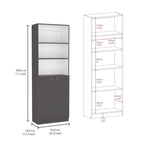 67 Wide 5-Shelf Double Cabinet Bookcase Set of 3