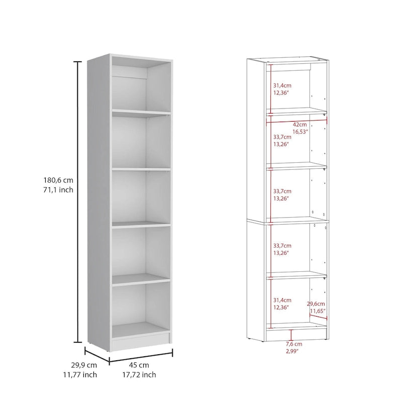67 Wide 5-Shelf Double Cabinet Bookcase Set of 3