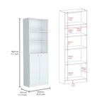 67 Wide 5-Shelf Double Cabinet Bookcase Set of 3