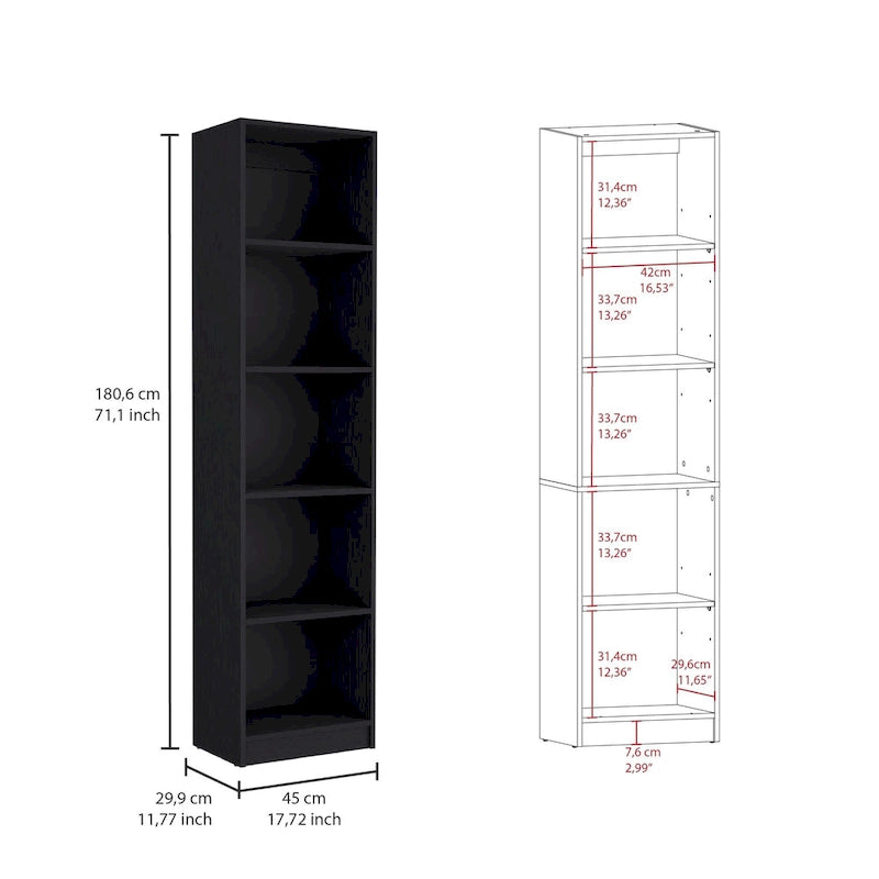67 Wide 5-Shelf Double Cabinet Bookcase Set of 3