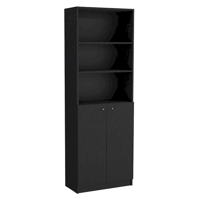 67 Wide 5-Shelf Double Cabinet Bookcase Set of 3