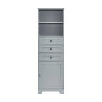 Modern White Storage Cabinet with 3 Drawers and Adjustable Shelves for Bathroom, Kitchen and Living Room