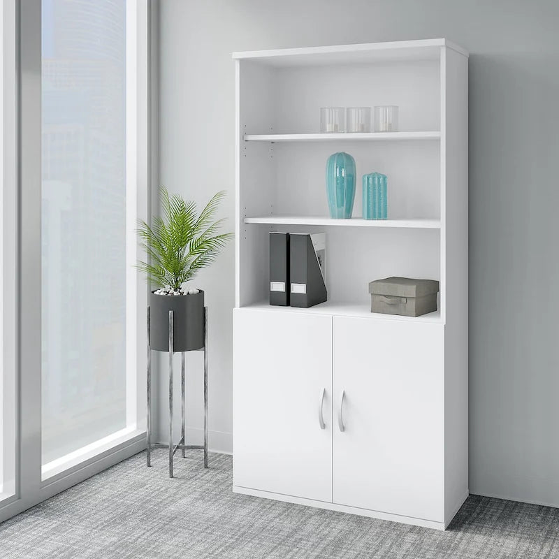 Easy Office 5 Shelf Bookcase with Doors by Bush Business Furniture