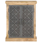 Sideboard with Steel Doors 23.6x13.8x29.5 Solid Mango Wood