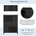 Multi-Functional Shoe Cabinet with Wall Cabinet, Space-saving Design Side Cabinet with 2 Flip Drawers and Hanging Hooks