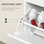 Modern 3-Drawer Shoe Cabinet with Adjustable Shelf and 2 Flip Doors