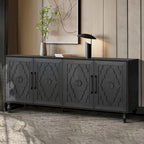 Carved Flower Door Large Storage Cabinet