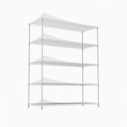 5 Tier Steel Heavy Duty Adjustable Shelves with Wheels and Feet