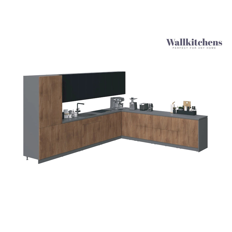 Kitchen Natural Teak & Black Color Base Size 13Ft Wide - 156x127