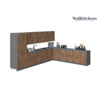 Kitchen Natural Teak & Black Color Base Size 13Ft Wide - 156x127