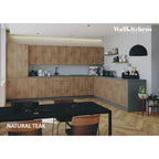 Kitchen Natural Teak & Black Color Base Size 13Ft Wide - 156x127