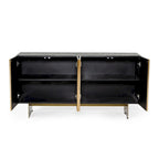 Black Ash & Brushed Brass Modern Buffet