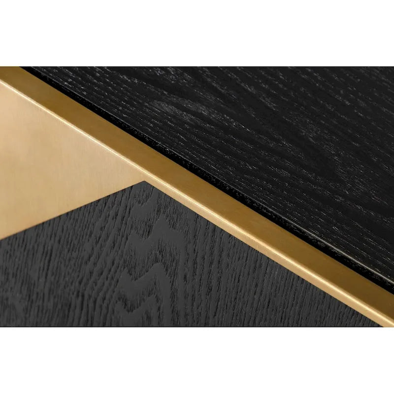 Black Ash & Brushed Brass Modern Buffet