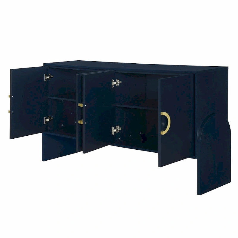 Four-Door Metal Handle Storage Cabinet