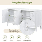 Retro Circular Groove Design Sideboard with Round Metal Door Handle