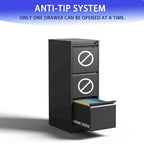 3 Drawer Metal Vertical File Cabinet with Lock Office Home Steel Vertical File Cabinet for A4 Legal/Letter Size3
