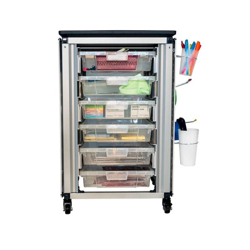 Modular Classroom Storage Cabinet - 4 stacked modules with 24 small bins - N/A