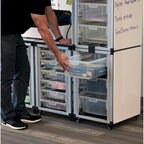 Modular Classroom Storage Cabinet - 4 stacked modules with 24 small bins - N/A