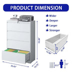 4 Drawer Metal Filing Cabinet with Lock, Legal/Letter/A4/F4 Size