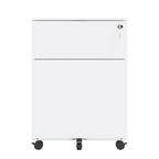 2 Drawer Mobile File Cabinet with Lock Steel File Cabinet for Legal/Letter/A4/F4 Size, Fully Assembled Include Wheels