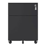 2 Drawer Mobile File Cabinet with Lock Steel File Cabinet for Legal/Letter/A4/F4 Size, Fully Assembled Include Wheels