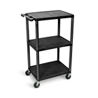 42H 3-Shelf Plastic Utility Cart - N/A