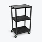 42H 3-Shelf Plastic Utility Cart - N/A