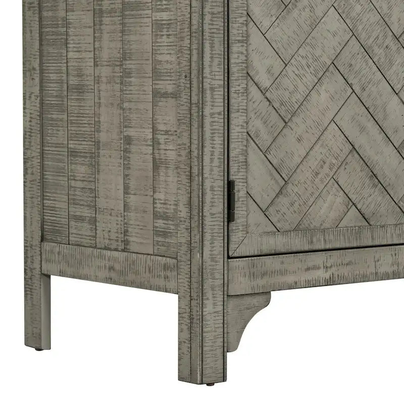 Storage Cabinet Sideboard with MDF+Pine veneer , Adjustable Shelves, Suitable for Living Rooms, Entrance and Study Rooms