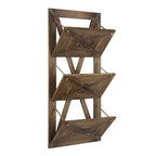 3 Pocket Farmhouse Wood Hanging Wall File Holder