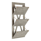 3 Pocket Farmhouse Wood Hanging Wall File Holder