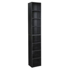 8-Tier Media Tower Rack, Slim Storage Cabinet with Adjustable Shelves