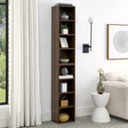 8-Tier Media Tower Rack, Slim Storage Cabinet with Adjustable Shelves
