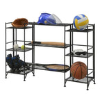 3 Tier Folding Metal Shelves with Set of 3 Extension Shelves