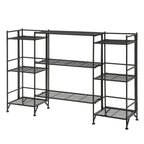 3 Tier Folding Metal Shelves with Set of 3 Extension Shelves