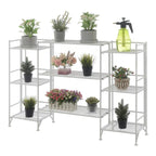 3 Tier Folding Metal Shelves with Set of 3 Extension Shelves