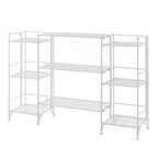 3 Tier Folding Metal Shelves with Set of 3 Extension Shelves