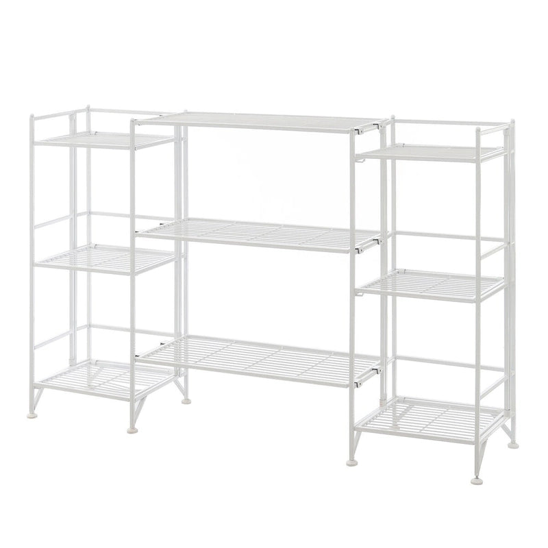 3 Tier Folding Metal Shelves with Set of 3 Extension Shelves