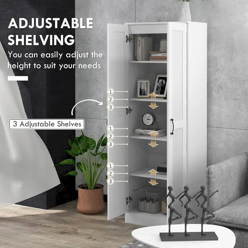 69 Tall Storage Cabinet with Adjustable Shelves and Soft Close Doors