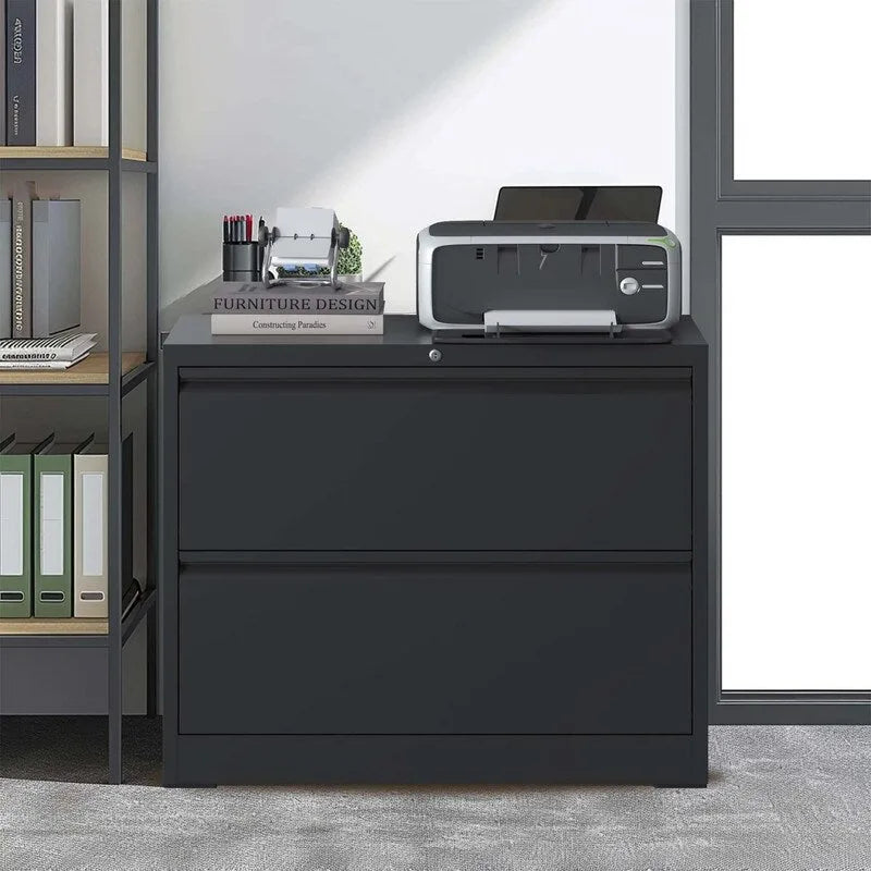 2 Drawer Metal Filing Cabinet with Lock, Legal/Letter/A4/F4 Size