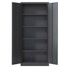 72H Metal Lockable Storage Cabinet with Doors and 4 Shelves