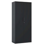72H Metal Lockable Storage Cabinet with Doors and 4 Shelves