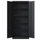 72H Metal Lockable Storage Cabinet with Doors and 4 Shelves