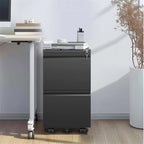 2 Drawer Metal Mobile File Cabinet,Rolling File Cabinet with Lock