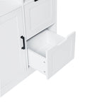 Bathroom Storage Cabinet with Doors and Drawers,Multiple Storage Space, Freestanding Style,Open Shelve,Adjustable Shelf,White