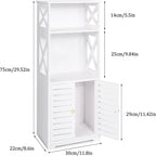 Bathroom Floor Storage Cabinet - 8.6D x 11.8W x 29.5H